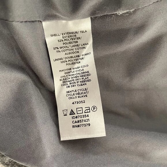 Ann Taylor Womens Gray Single Breasted Melange Wool Blend Hutton Blazer Size 14 - Picture 4 of 10